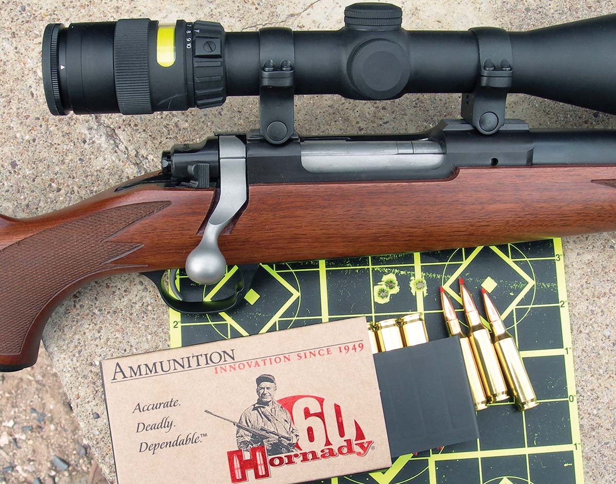 This three-shot group, fired while checking the zero of his rifle on the afternoon prior to his Texas pronghorn hunt, was typical of the accuracy of both rifle and ammunition.